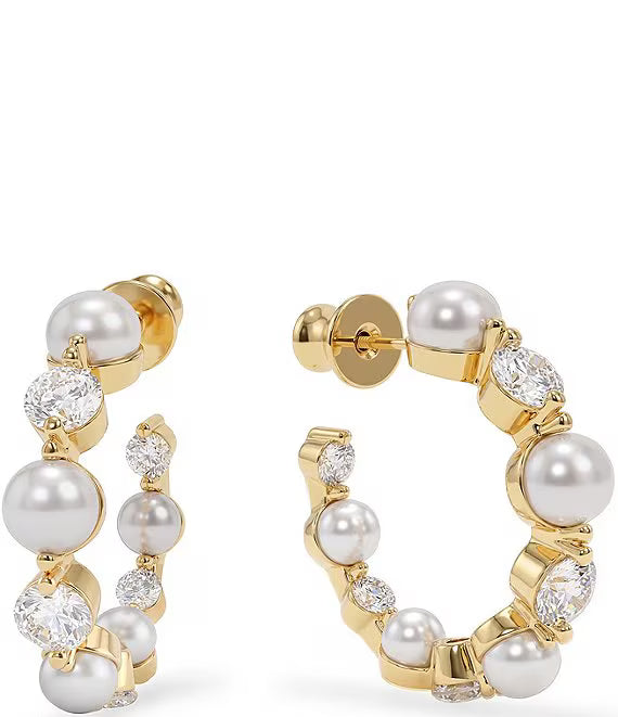 Melinda Maria She's An Icon Pearl Hoops 1in #E7148