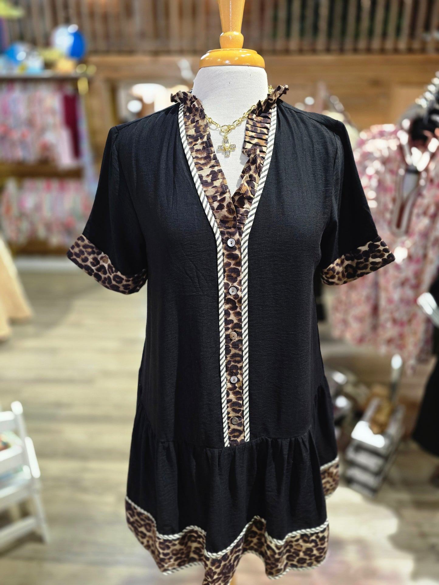 Gianna Leopard Ruffle Dress