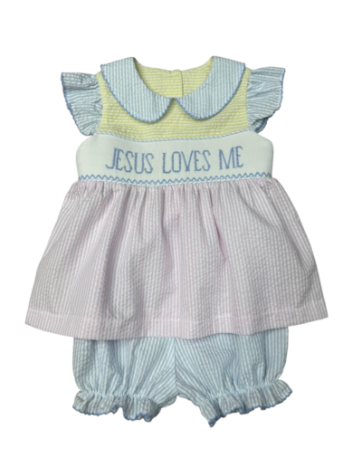 Banana Split Jesus Loves Me Bloomer Set