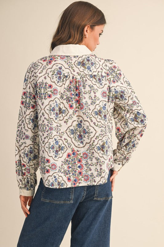 Floral Matrix Blouse