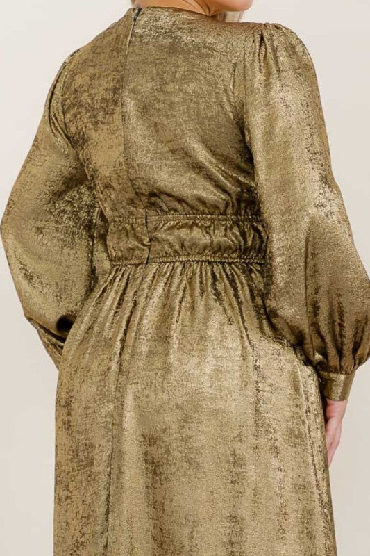 Show Stopper Gold Metallic Dress