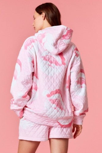 Pink Santa Quilted Short Set