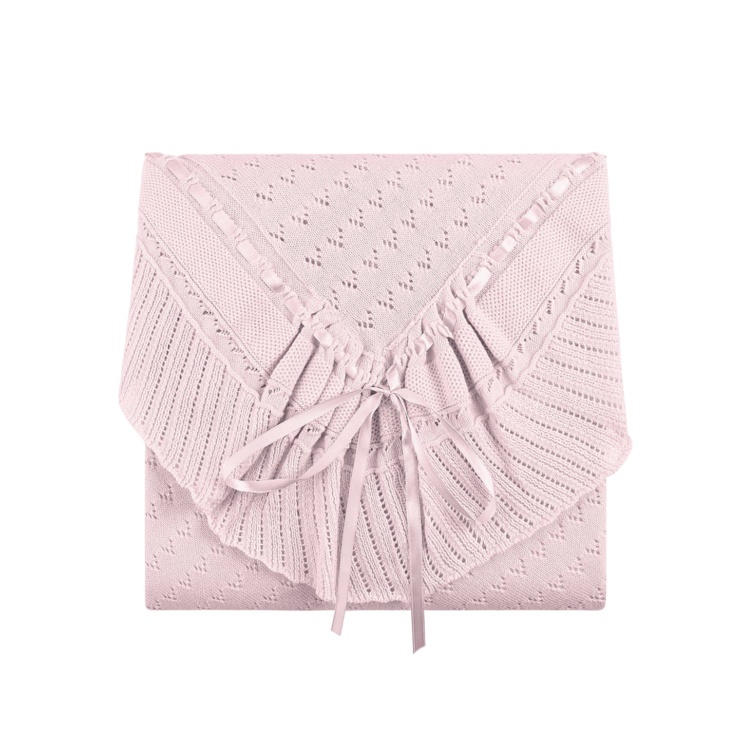 Feltman Pointelle Knit Ruffle Blanket