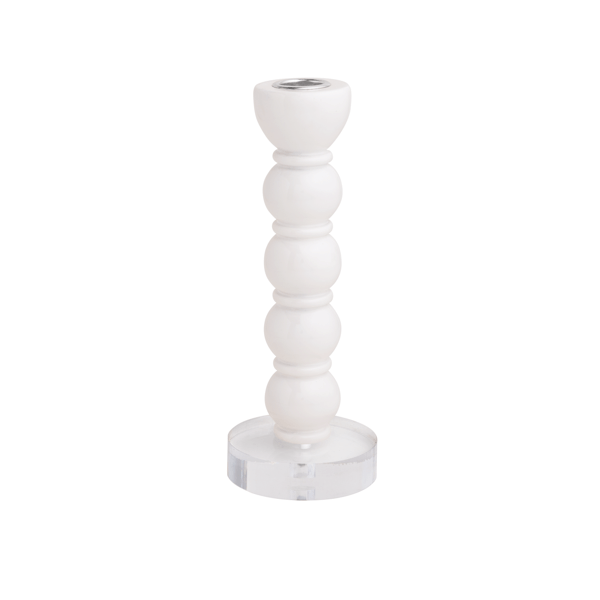 Mud Pie Medium White Candle Taper Holder #40960155M