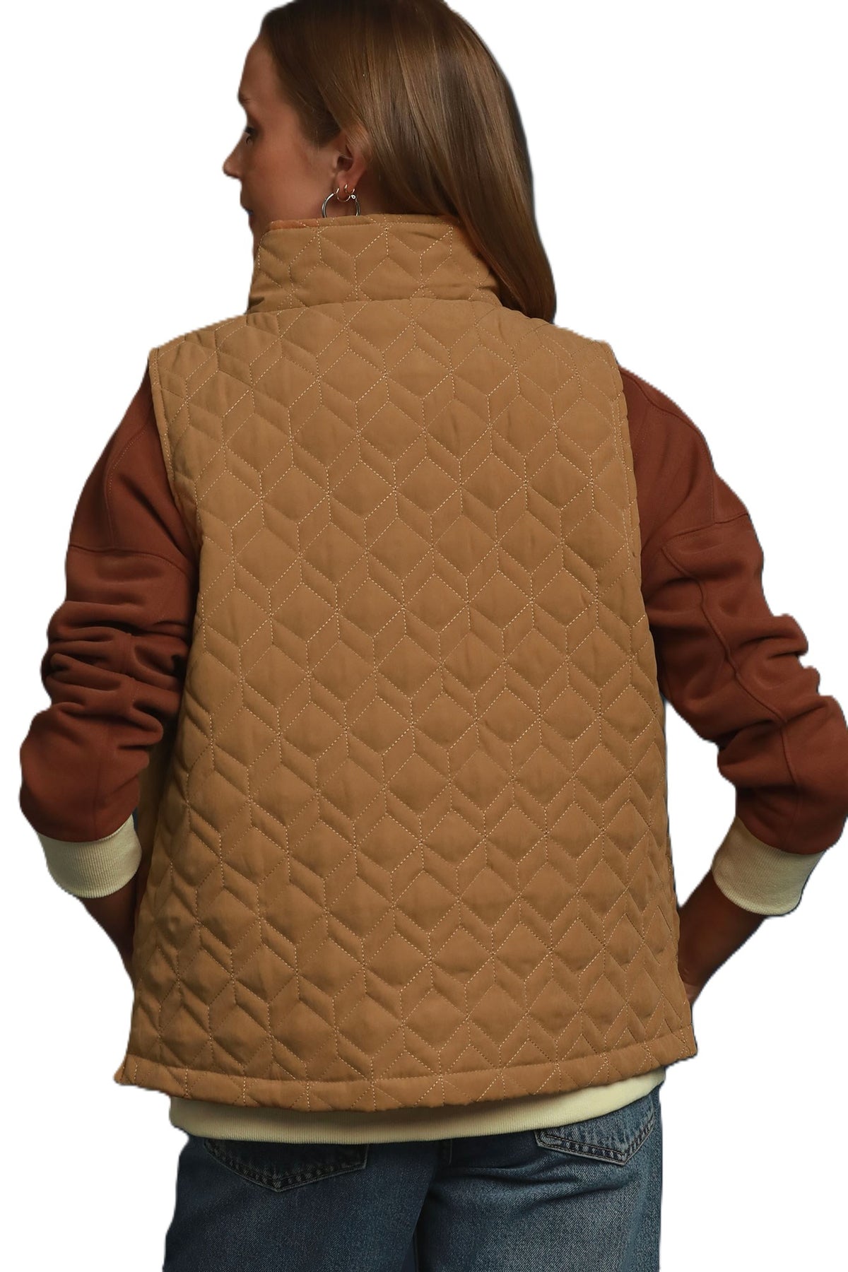 Camel Quilted Vest