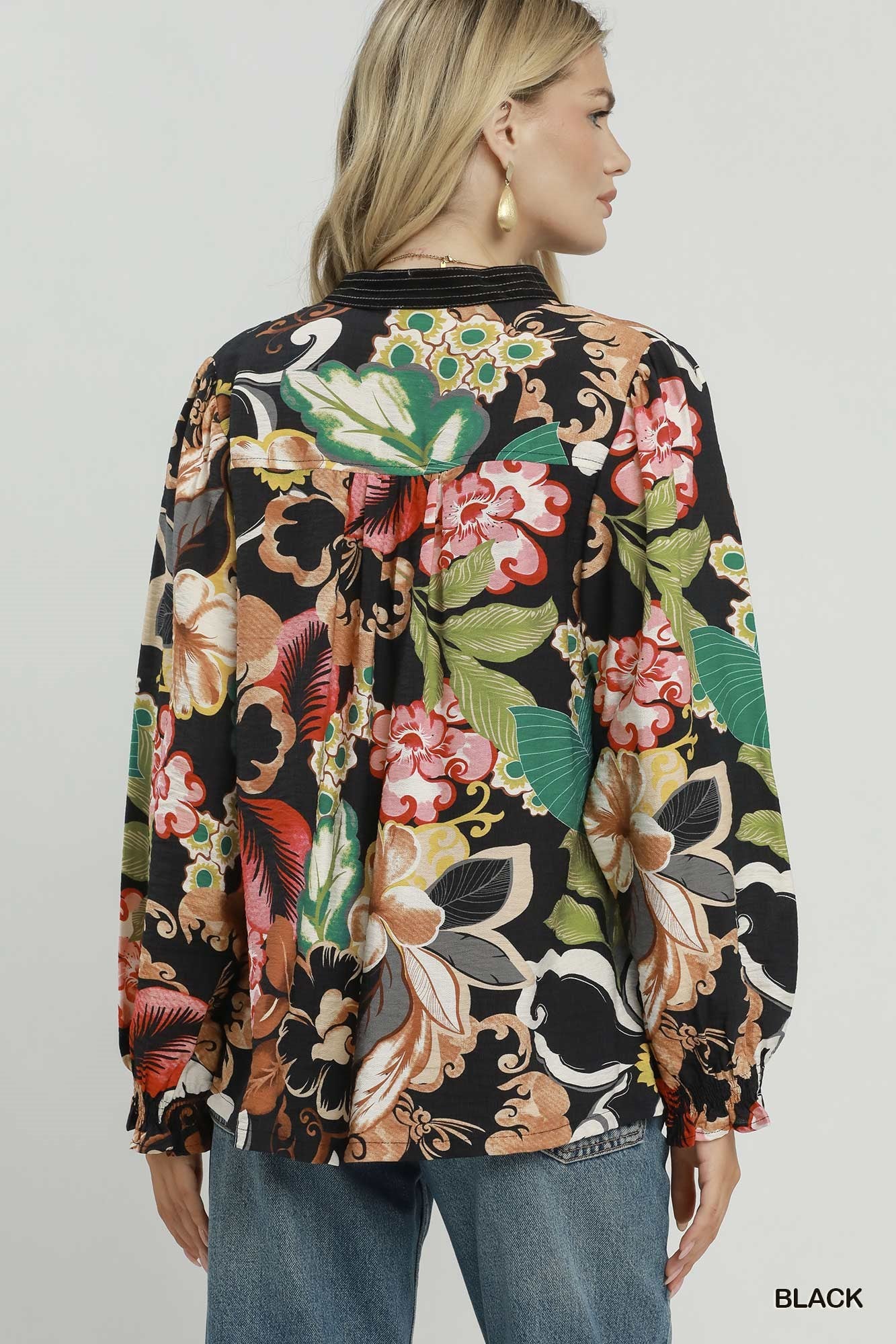Black Floral Top