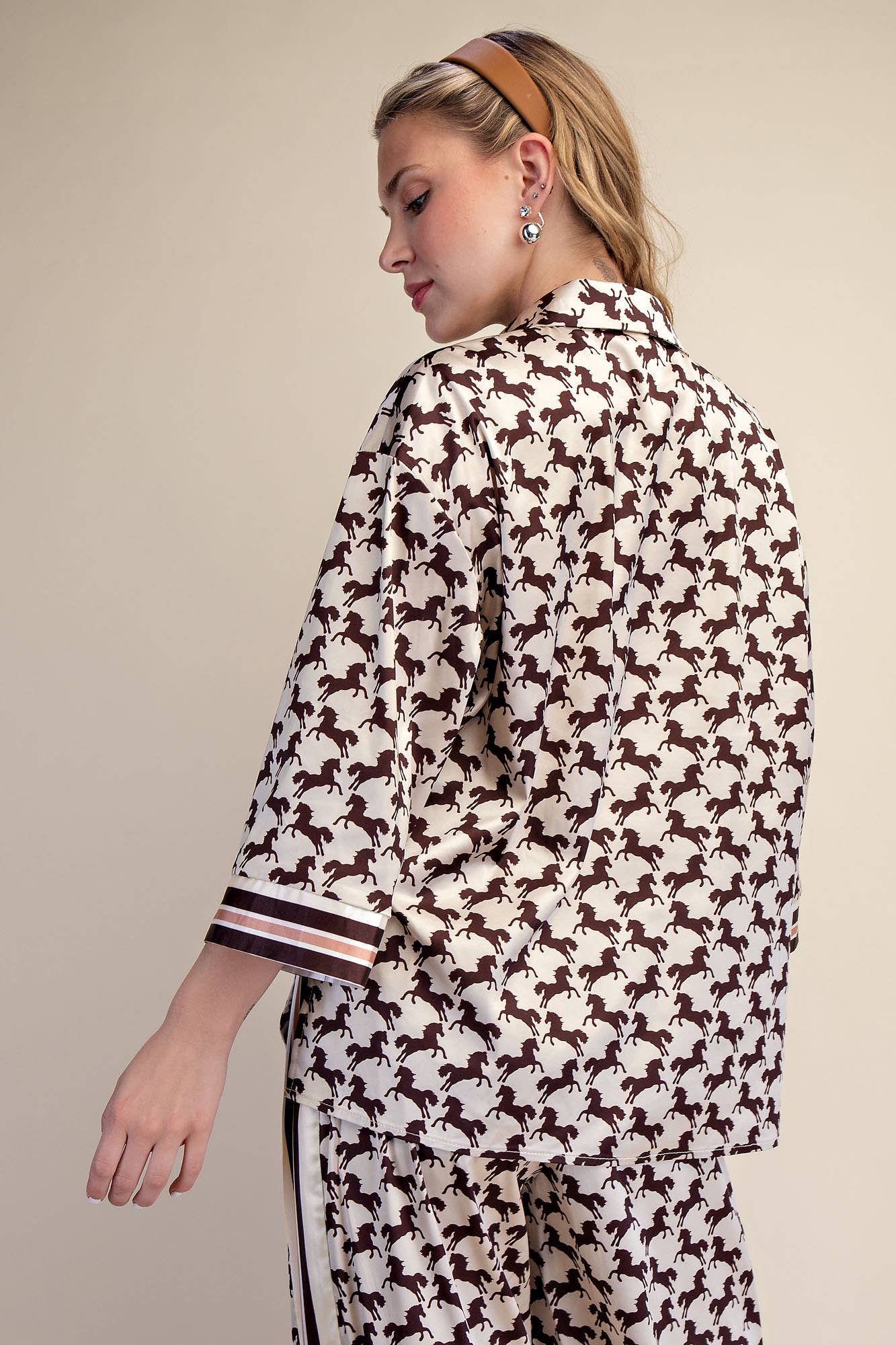 Button Front Animal Print Shirt
