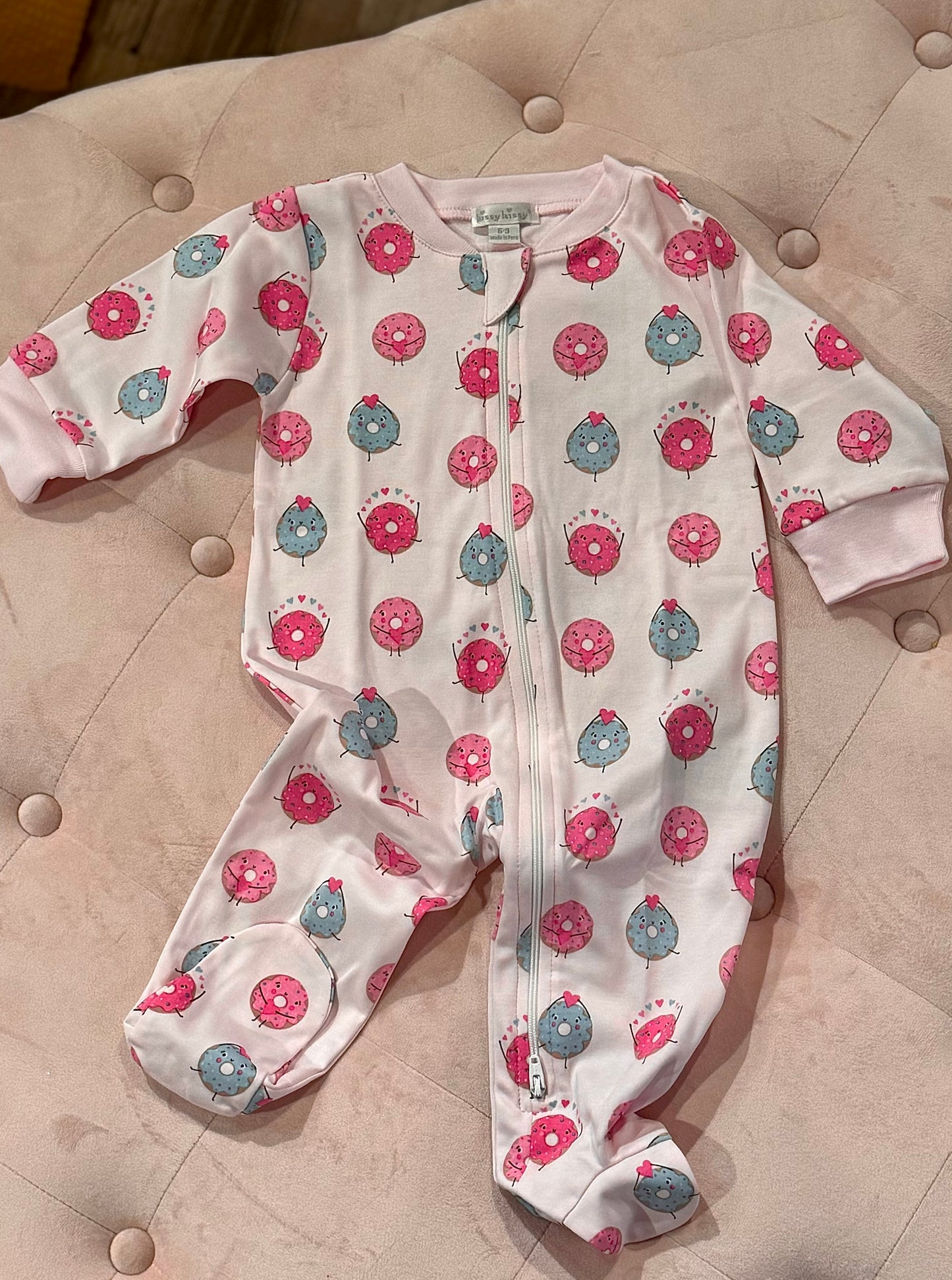 Kissy Kissy Pink Donut Footie w/Zipper