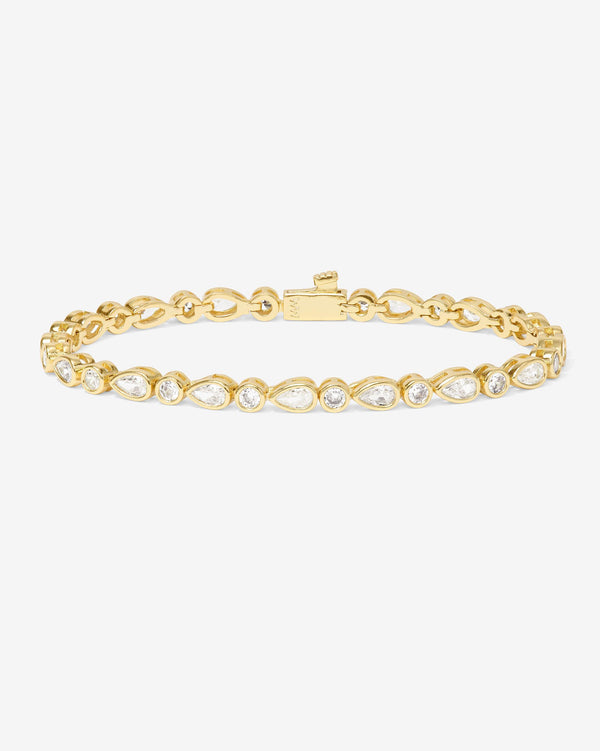 Melinda Maria Isla Tennis Bracelet- Gold/White
