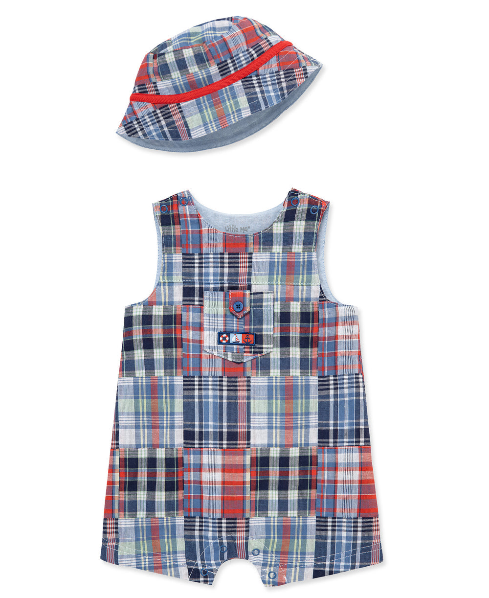 Little Me Woven Sunsuit Plaid