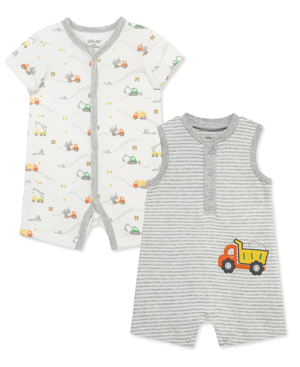 Little Me 2 Pk Romper Grey