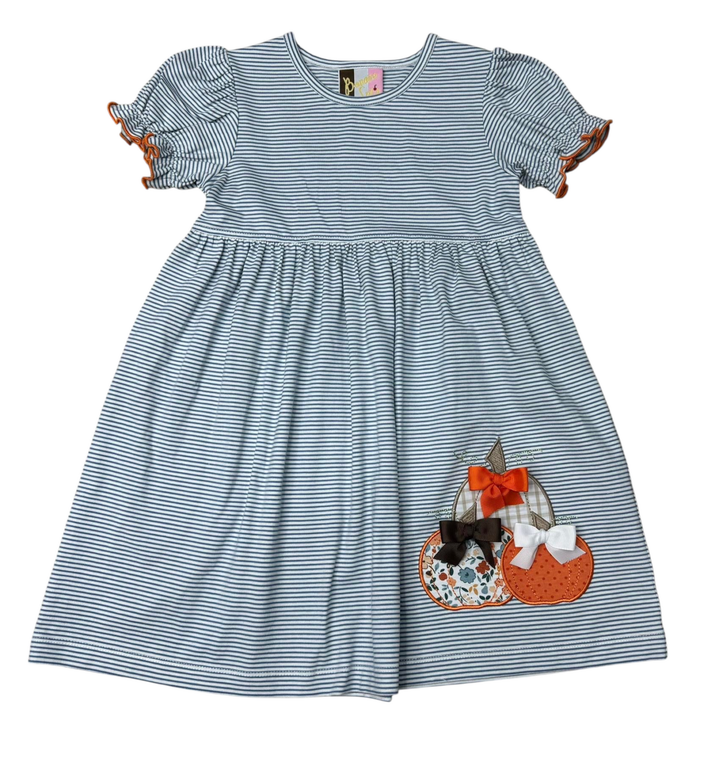 Banana Split Pumpkin Patch Applique Dress