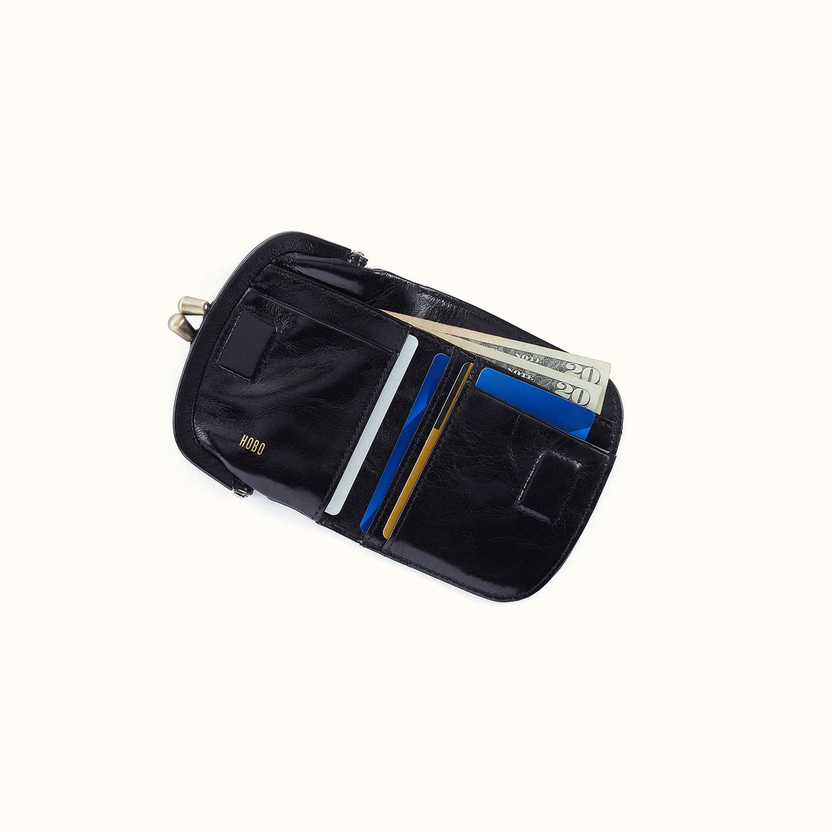 Hobo Alba Frame Bi-Fold Coin Purse- Black