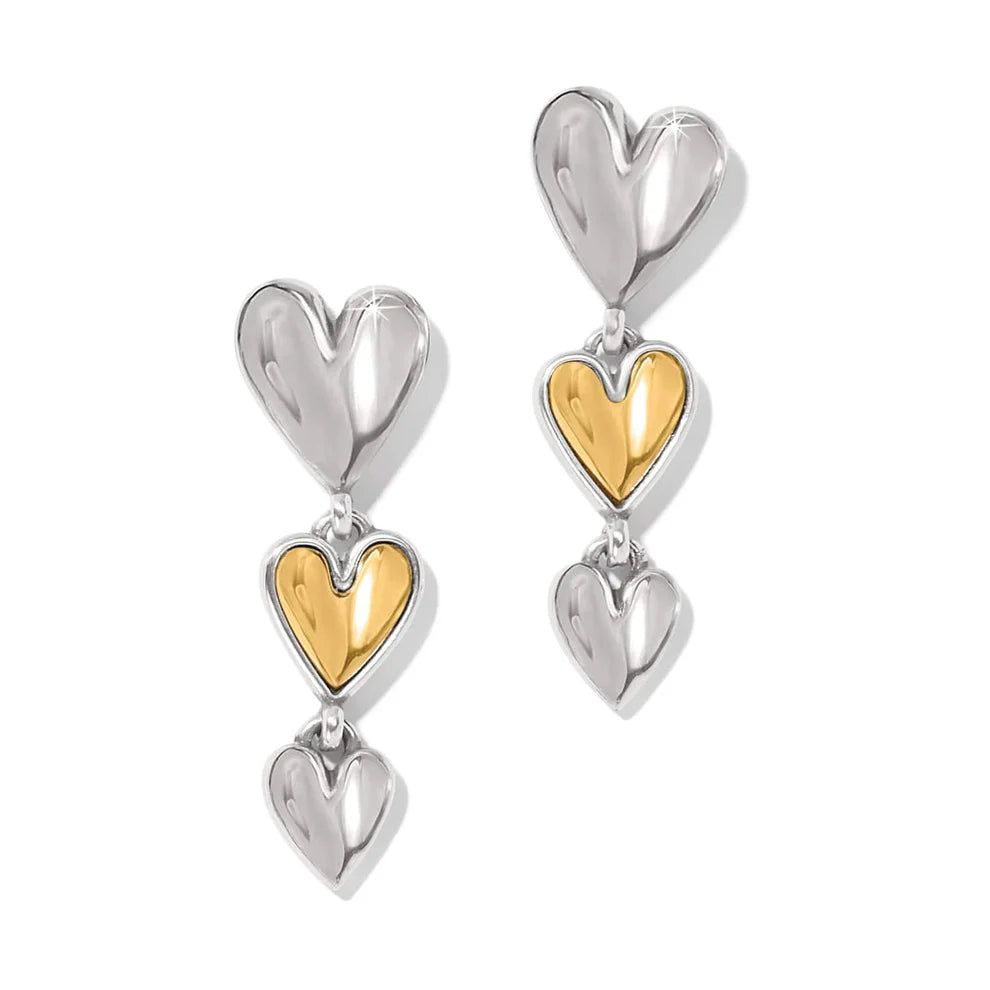 Brighton Cascade Heart Trio Post Drop Earrings