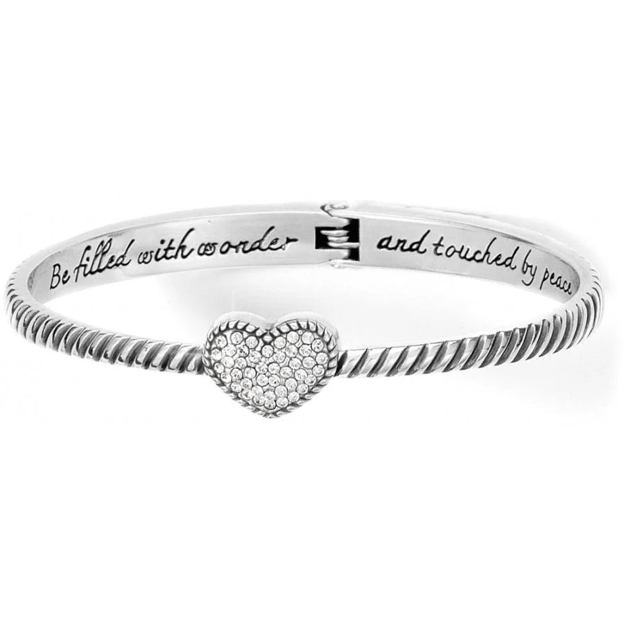 Brighton Celestia Heart Hinged Bangle Silver
