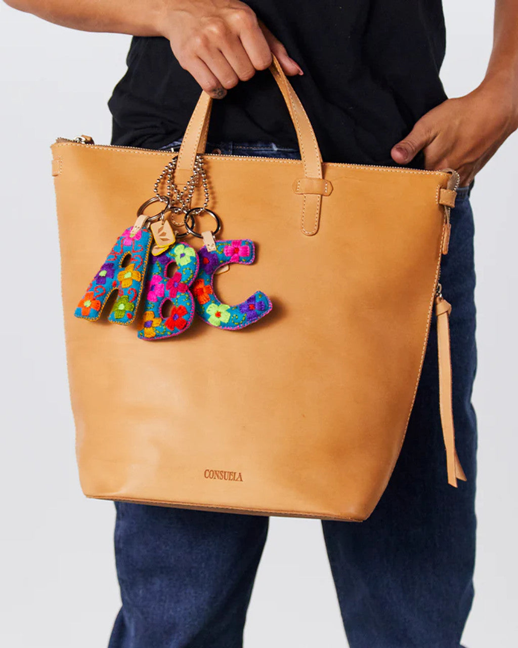 Consuela Black Felt Letter Charms