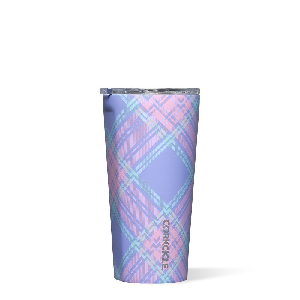 Corkcicle Springtime Plaid w/Teal Slide Lid