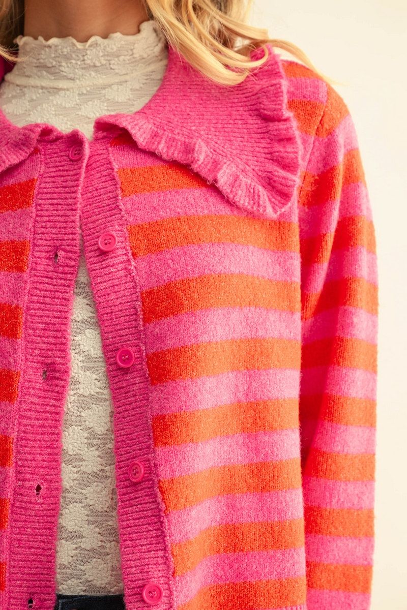 Hot Pink Sunset Stripe Sweater