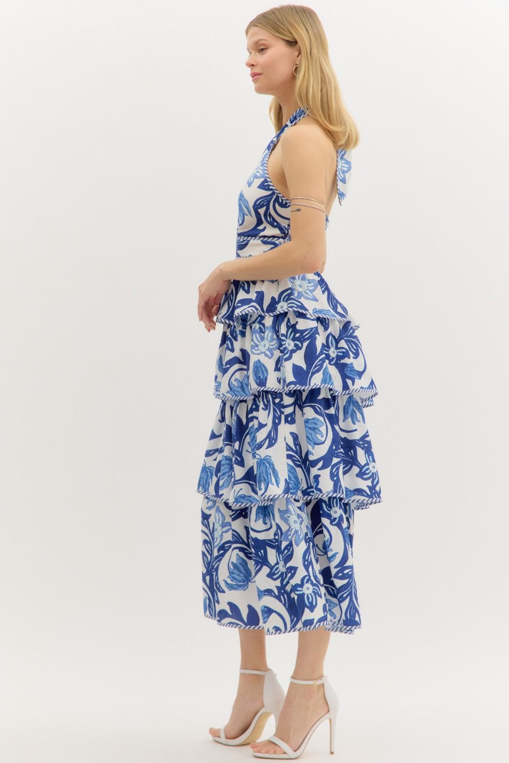 Santorini Breeze Halter Dress