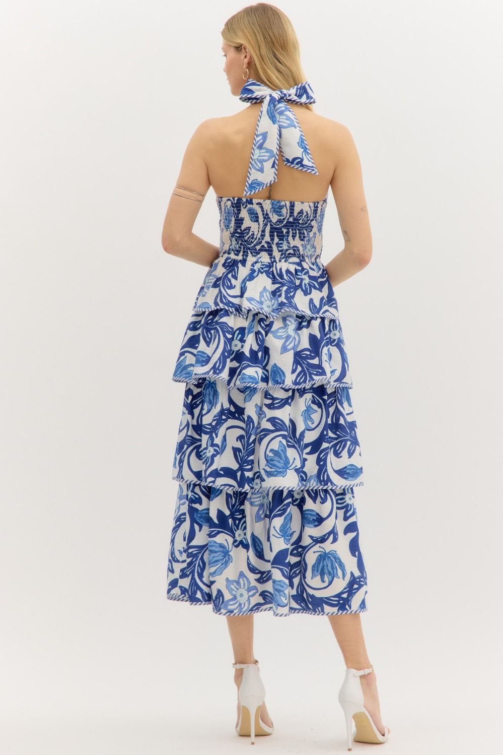 Santorini Breeze Halter Dress