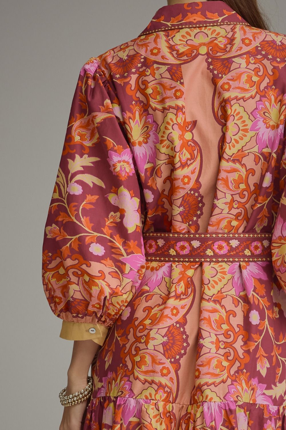 Bordeaux Blooms Midi Dress