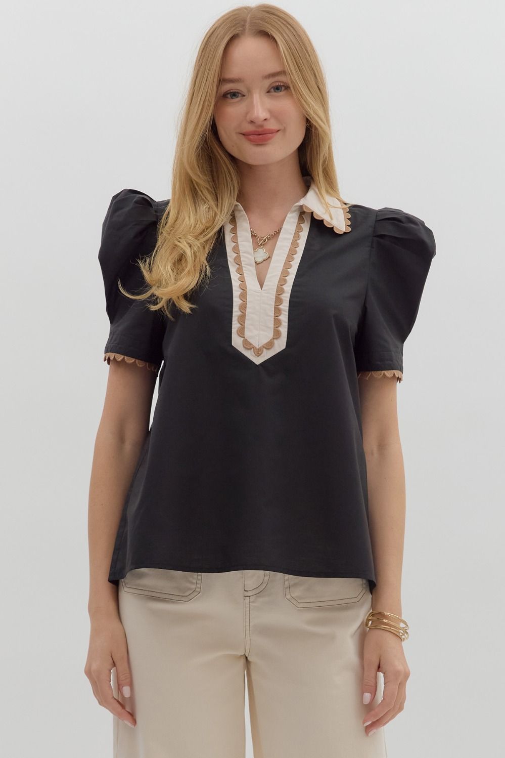 Letty Scalloped Top