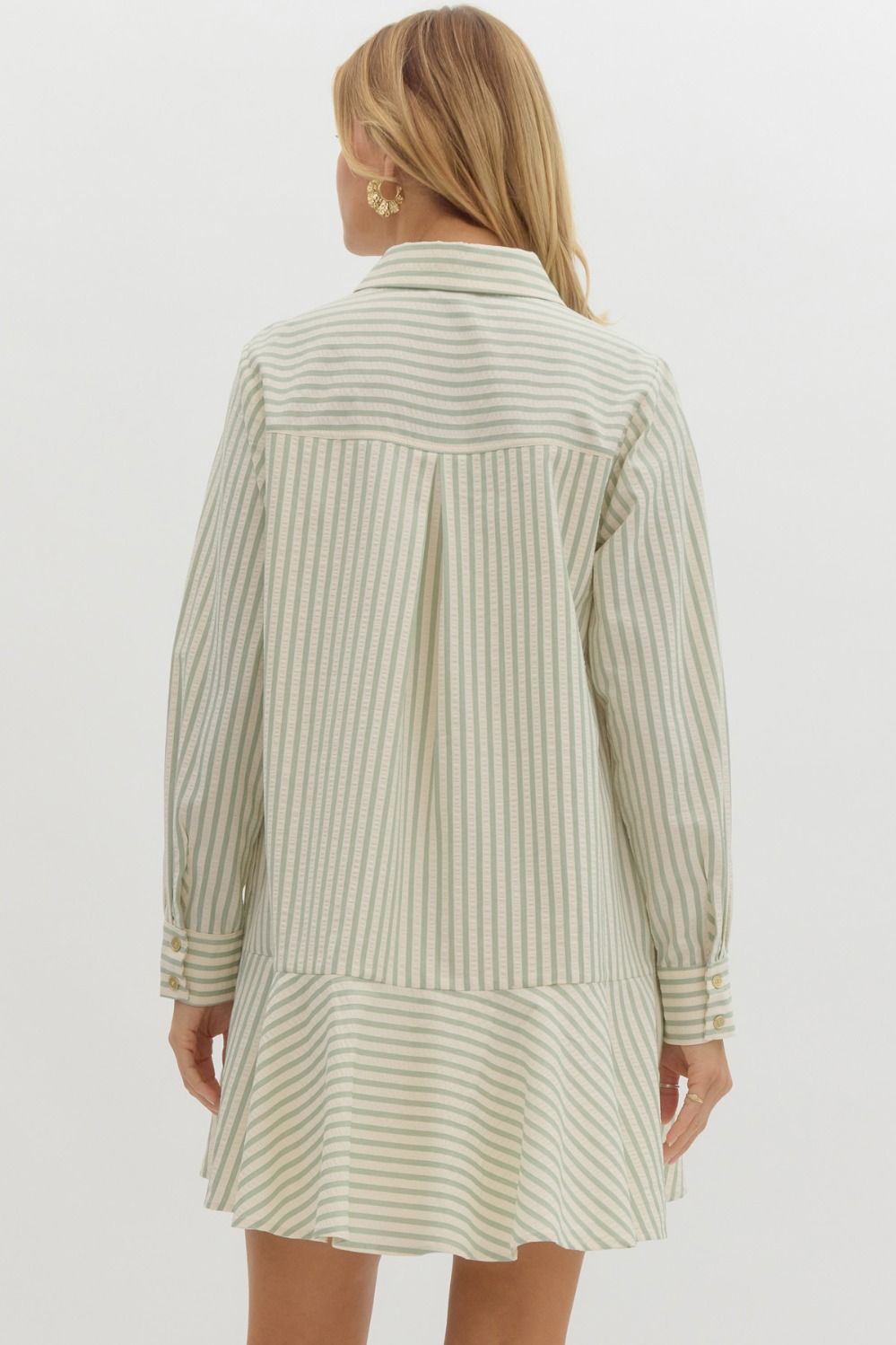Kylar Sage Stripe Dress