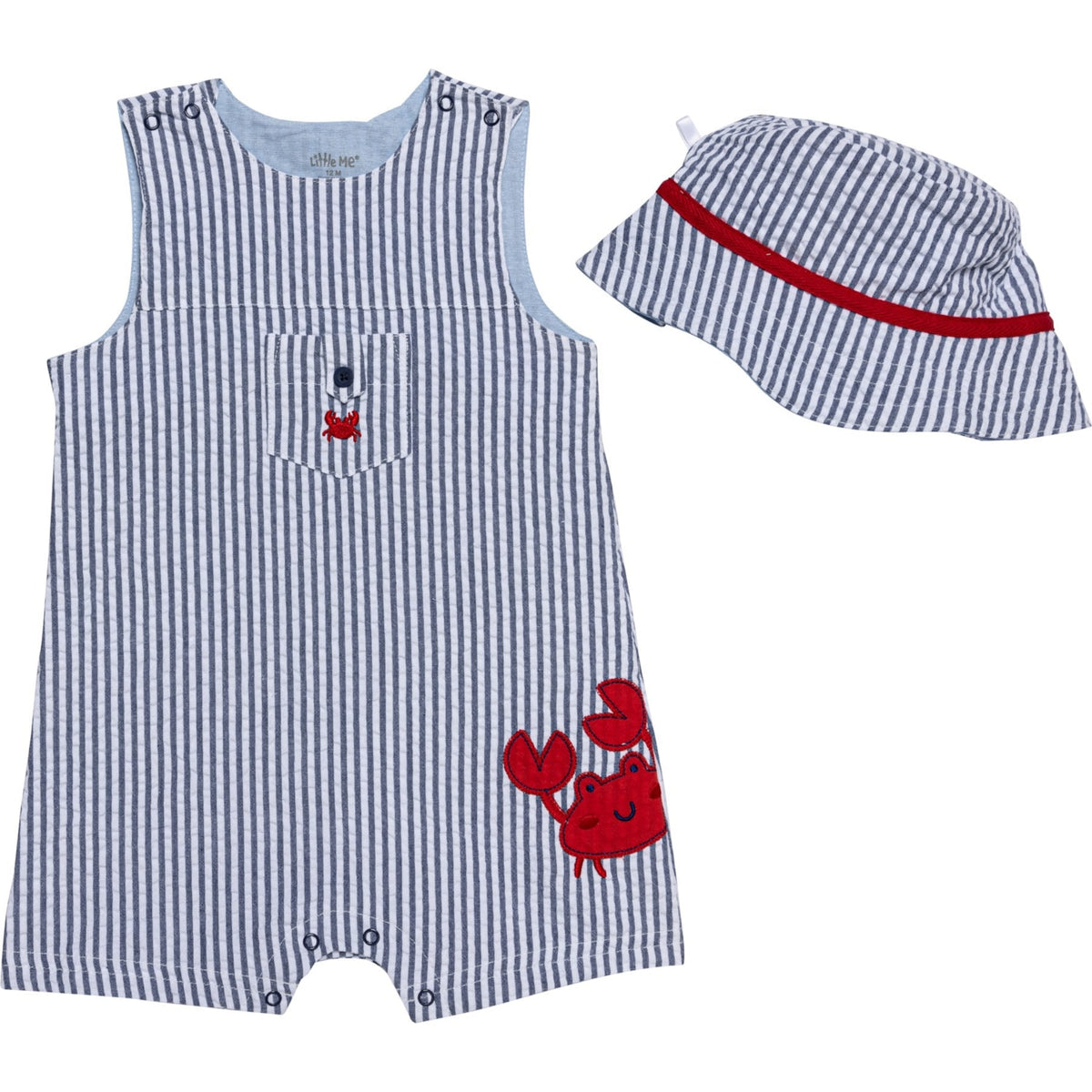 Little Me Woven Sunsuit Navy