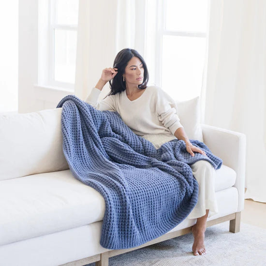 Saranoni Waffle Knit Throw Blanket