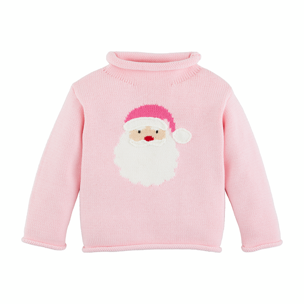 MudPie Pink Santa Rollneck Sweater
