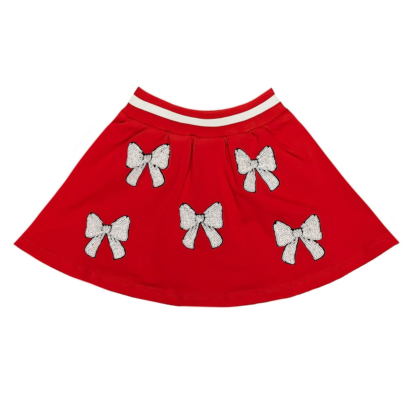 Belle Cher Red & White Bow Set