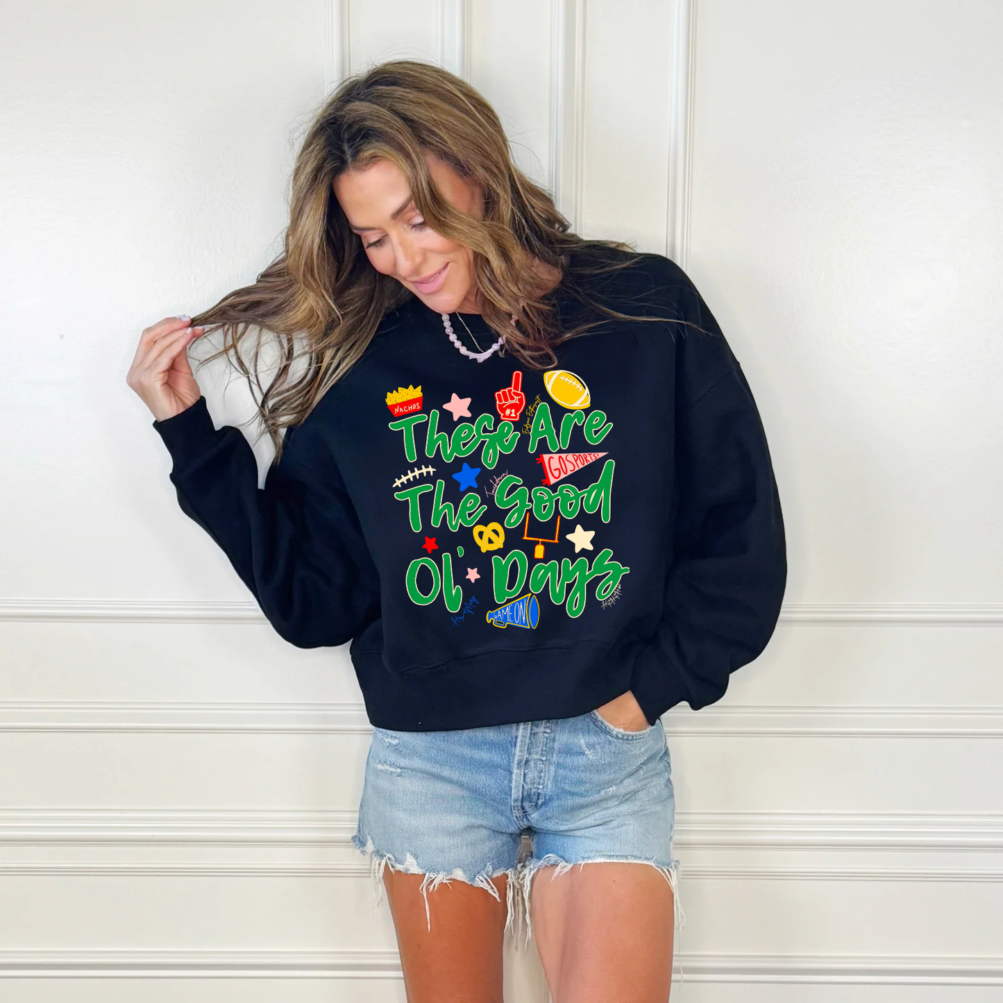 These Are The Good Ol'Days Football Crop Sweatshirt