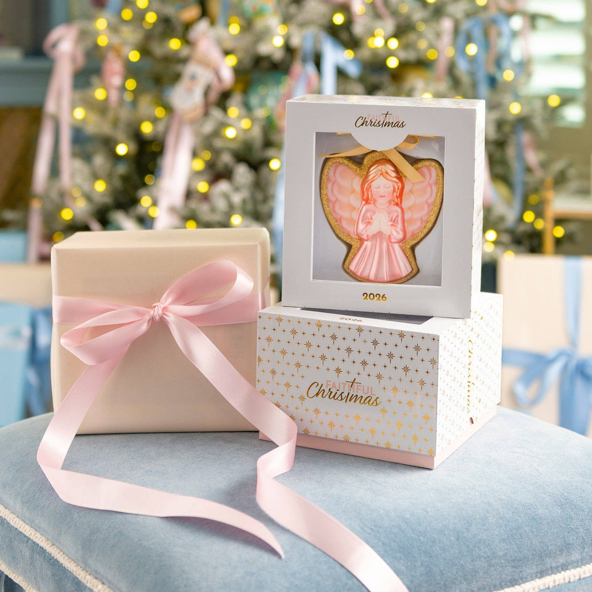 Praying Angel Blown Glass Christmas Ornament – 2026 First Edition #FC2604