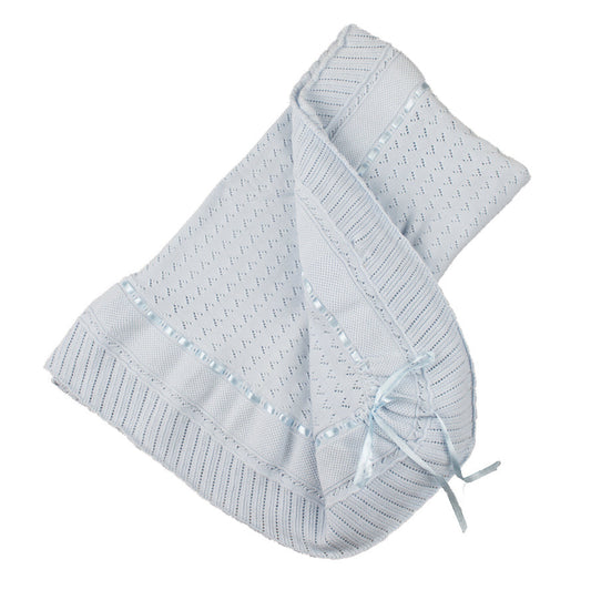 Feltman Pointelle Knit Ruffle Blanket