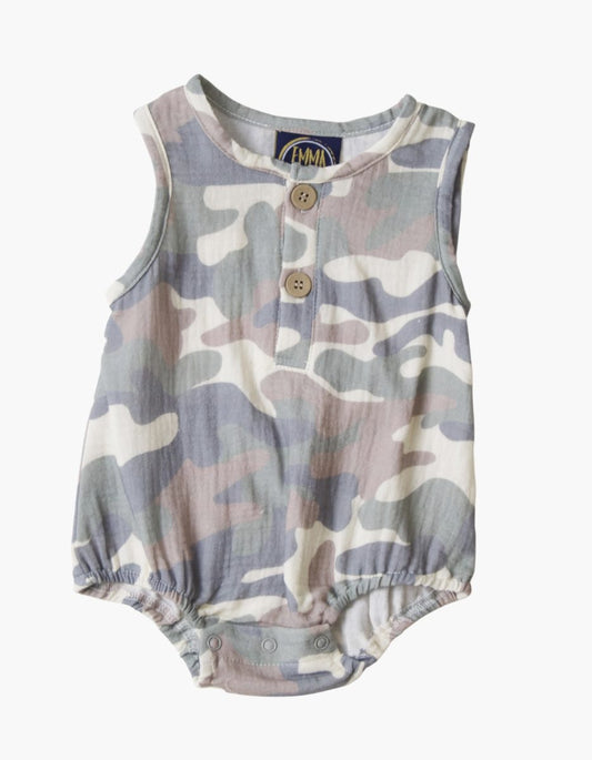 Emma Jean Camo Boy Romper