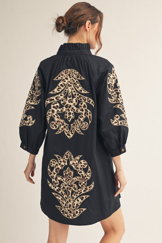 Leopard Baroque Detail Dress