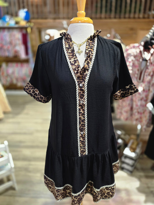 Gianna Leopard  Ruffle Dress