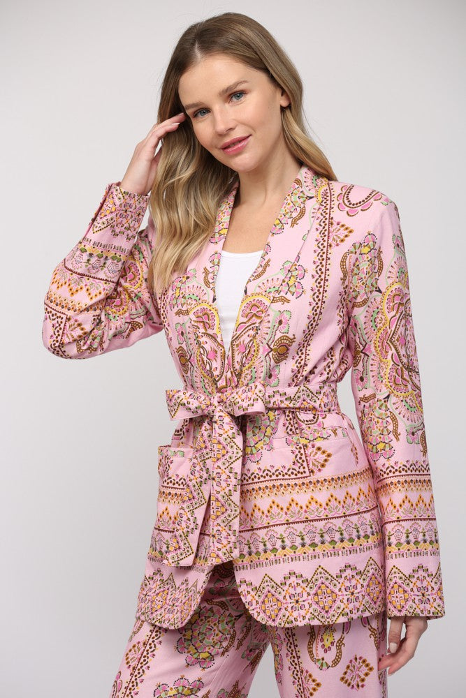 Callie Border Print Blazer