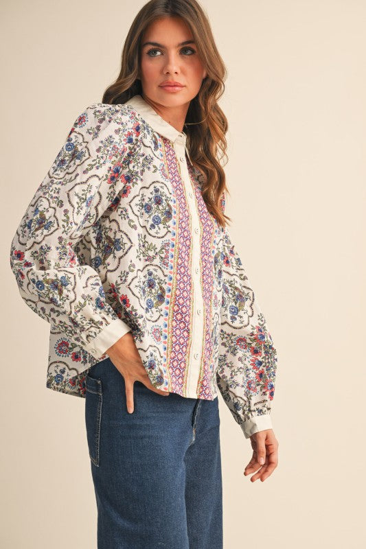 Floral Matrix Blouse