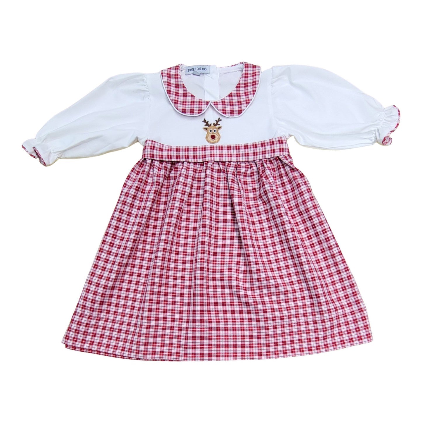 Sweet Dreams Rudolph Red Plaid Dress