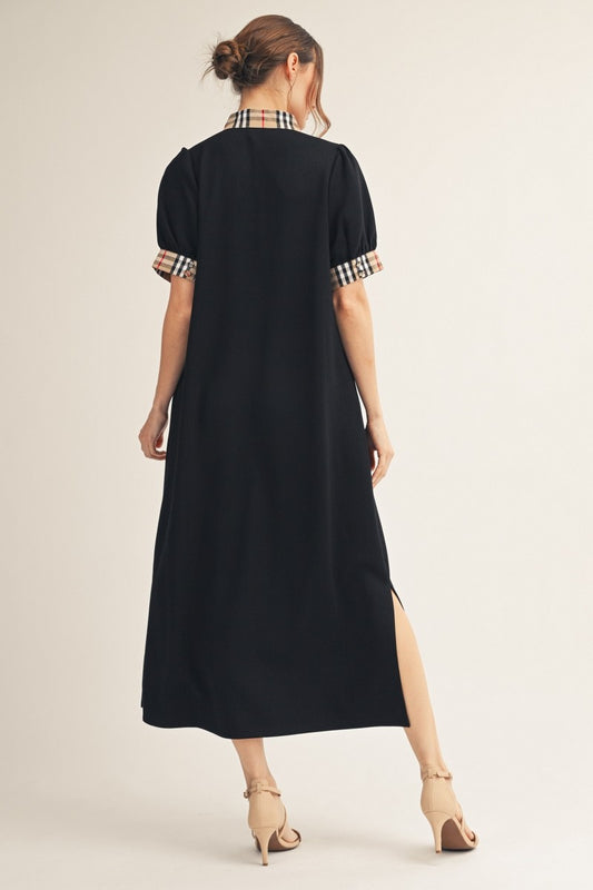 Classic Plaid Midi Dress