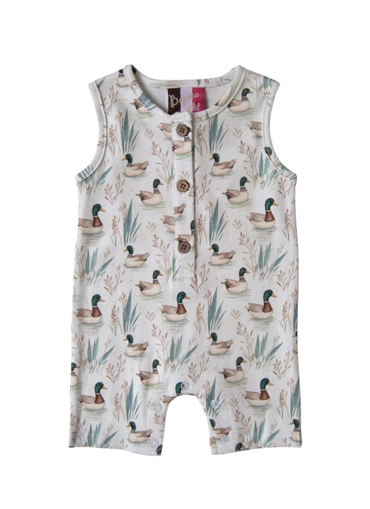 Banana Split Feathered Friends Boys Romper