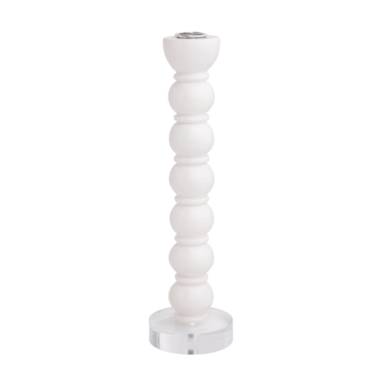 Mud Pie Large White Candle Taper Holder  #40960155L
