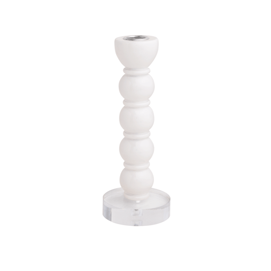 Mud Pie Medium White Candle Taper Holder  #40960155M
