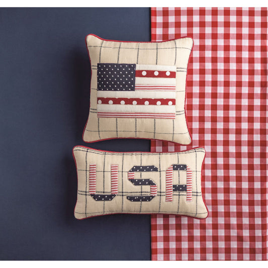 Mud Pie USA Americana Quilted Pillow  #41601185U
