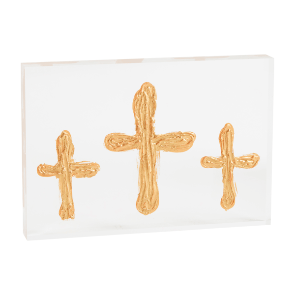 Mud Pie Triple Cross Acrylic Plaque  #43400233C