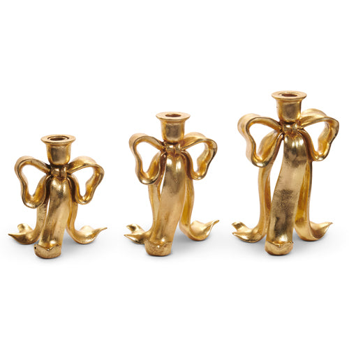 Raz #4512201 Medium Bow Candlestick