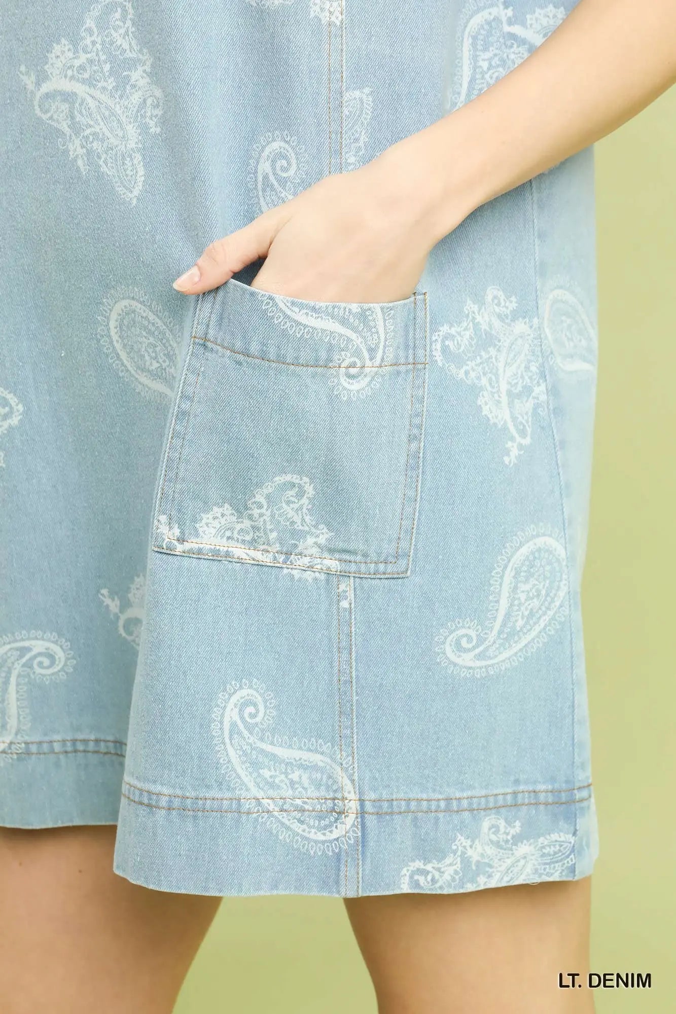 Denim Paisley Print Dress