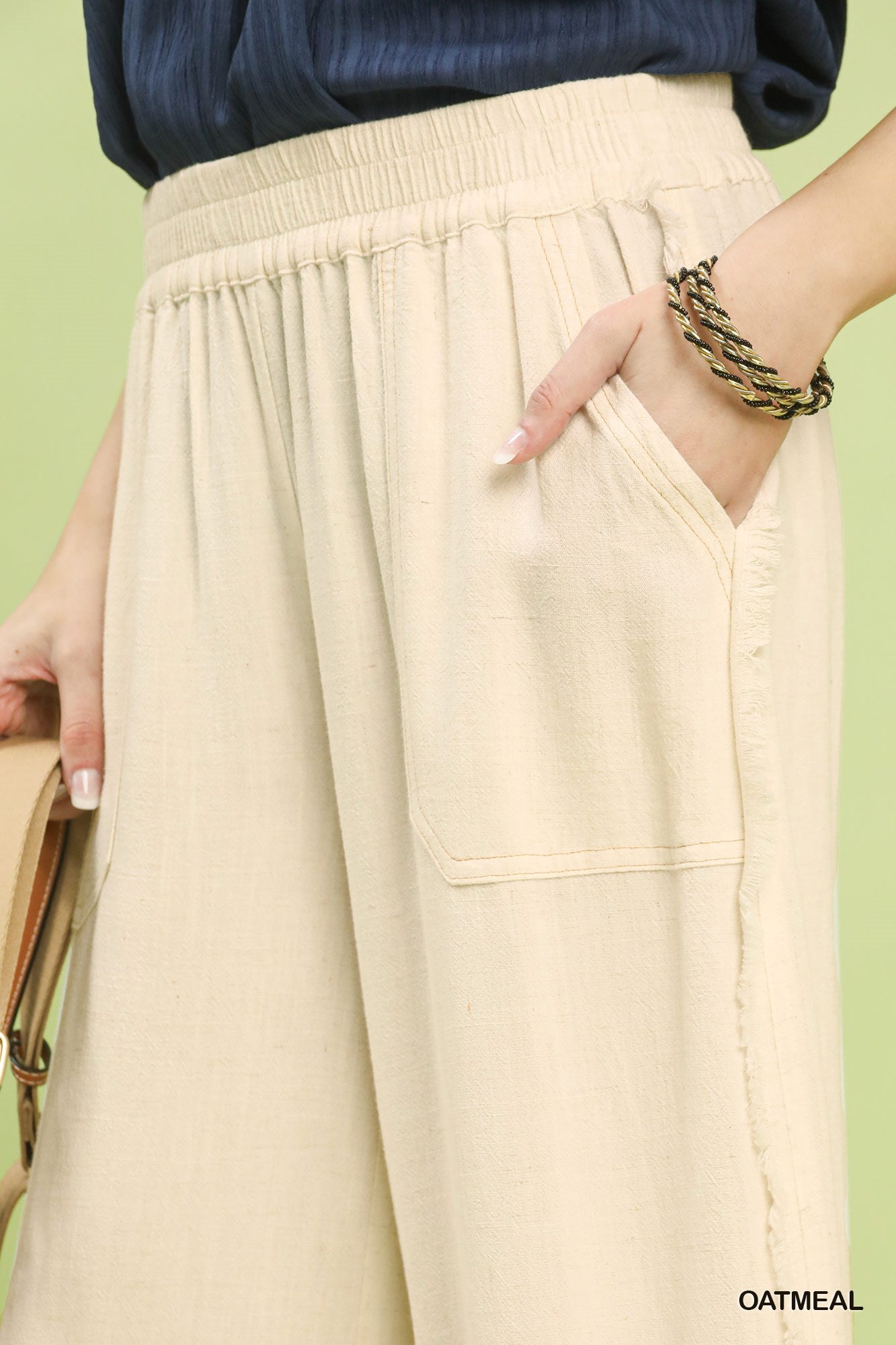 Frayed Edge Linen Pant