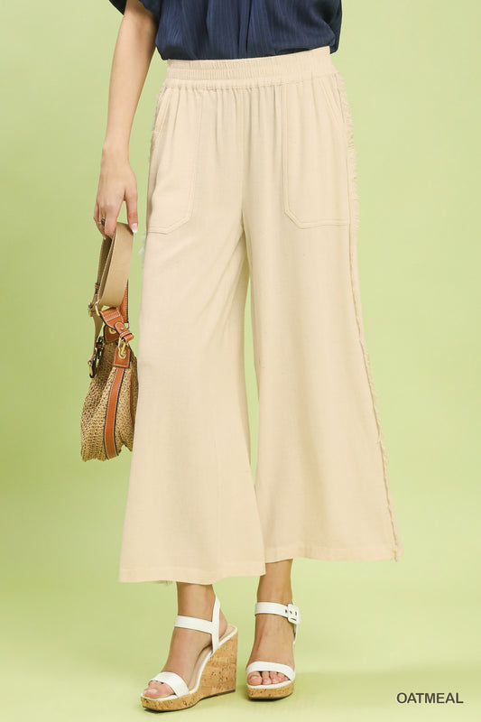 Frayed Edge Linen Pant